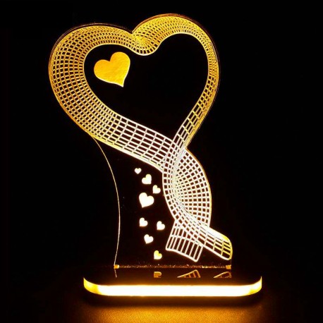 چراغ خواب سه بعدی طرح گل کد chkh-011