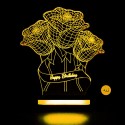 چراغ خواب سه بعدی طرح گل تولد CHKH-0014