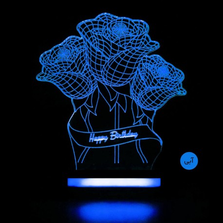 چراغ خواب سه بعدی طرح گل تولد CHKH-0014