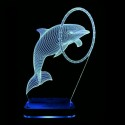 چراغ خواب سه بعدی دلفین و حلقه CHKH-0015