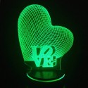 چراغ خواب سه بعدی طرح عاشقانه قلب و و لاو کد CHKH-0016