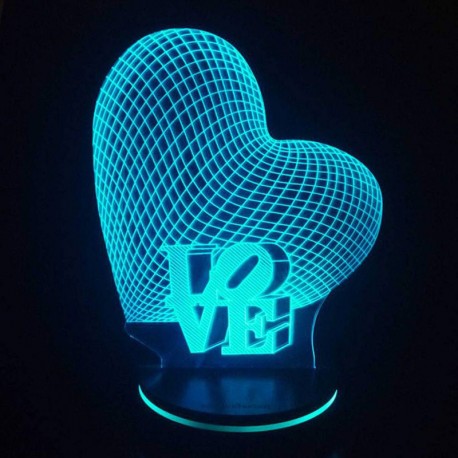 چراغ خواب سه بعدی طرح عاشقانه قلب و و لاو کد CHKH-0016