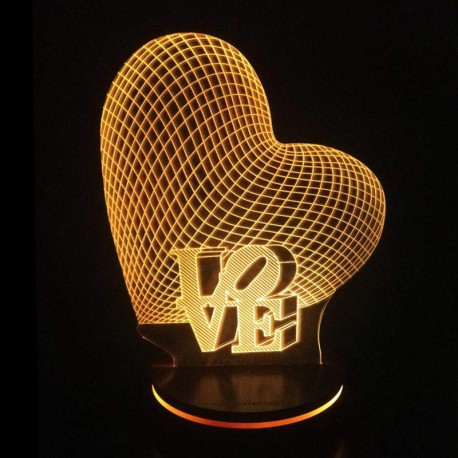 چراغ خواب سه بعدی طرح عاشقانه قلب و و لاو کد CHKH-0016