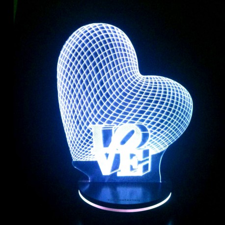 چراغ خواب سه بعدی طرح عاشقانه قلب و و لاو کد CHKH-0016