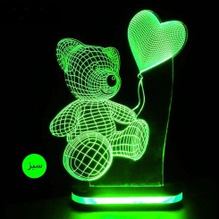 چراغ خواب سه بعدی طرح خرس و بادکنک کد CHKH-026