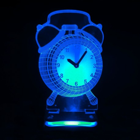چراغ خواب سه بعدی طرح ساعت کد CHKH-029