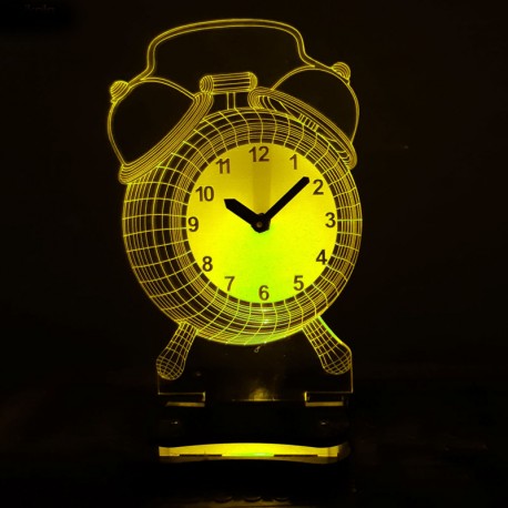 چراغ خواب سه بعدی طرح ساعت کد CHKH-029