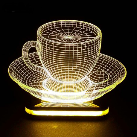 چراغ خواب سه بعدی طرح فنجان کد CHKH-034