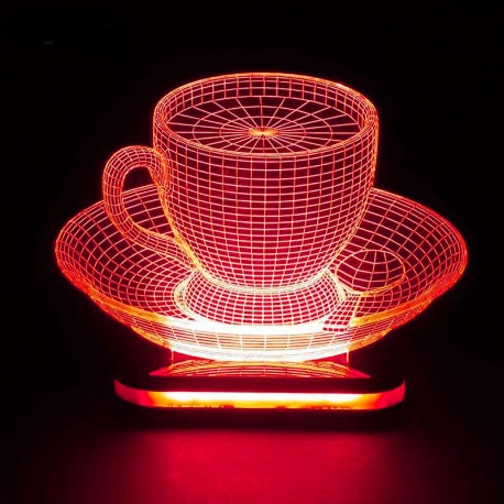 چراغ خواب سه بعدی طرح فنجان کد CHKH-034