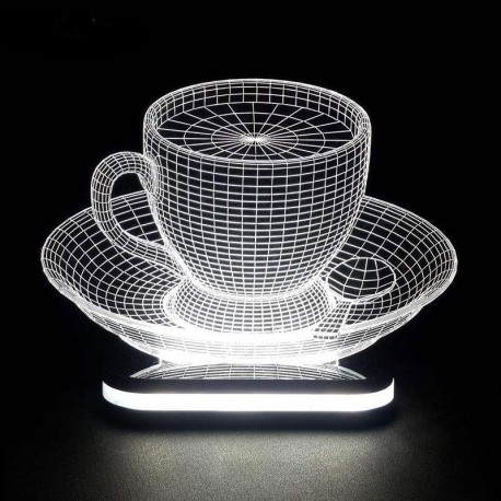چراغ خواب سه بعدی طرح فنجان کد CHKH-034