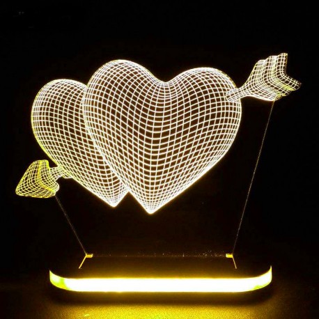 چراغ خواب سه بعدی طرح قلب کد CHKH-035