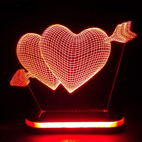 چراغ خواب سه بعدی طرح قلب کد CHKH-035