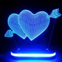 چراغ خواب سه بعدی طرح قلب کد CHKH-035