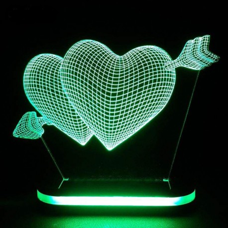چراغ خواب سه بعدی طرح قلب کد CHKH-035