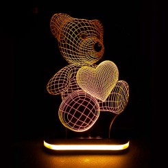 چراغ خواب کودک  سه بعدی طرح خرس کدCHKH-046