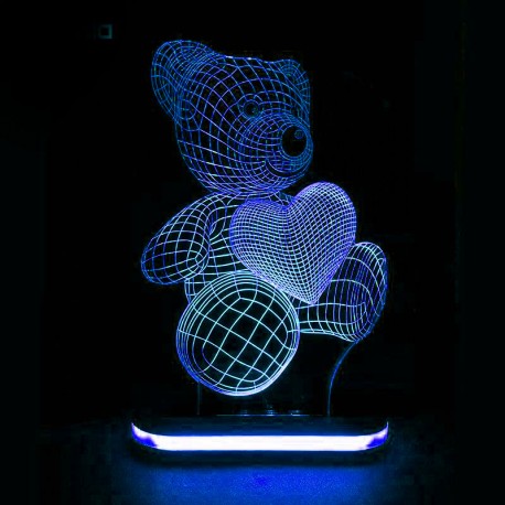 چراغ خواب کودک  سه بعدی طرح خرس کدCHKH-046