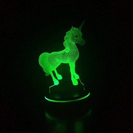 چراغ خواب کودک سه بعدی طرح کارتونی اسب تک شاخ کدCHKH-047