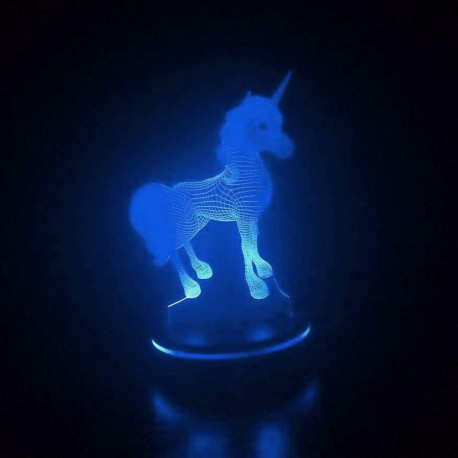 چراغ خواب کودک سه بعدی طرح کارتونی اسب تک شاخ کدCHKH-047