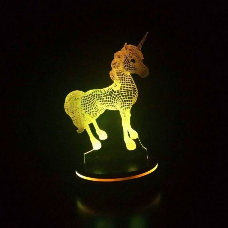 چراغ خواب کودک سه بعدی طرح کارتونی اسب تک شاخ کدCHKH-047