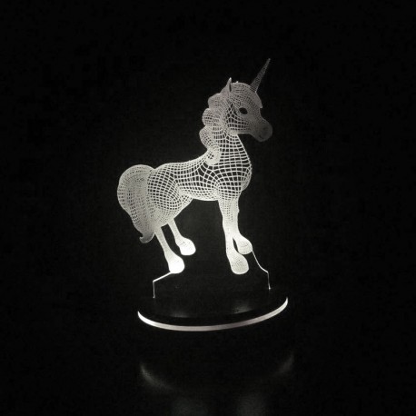 چراغ خواب کودک سه بعدی طرح کارتونی اسب تک شاخ کدCHKH-047