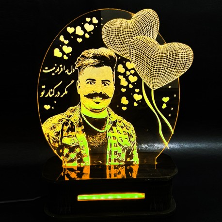 چراغ خواب چهره طرح قلب کد CHKCH-01