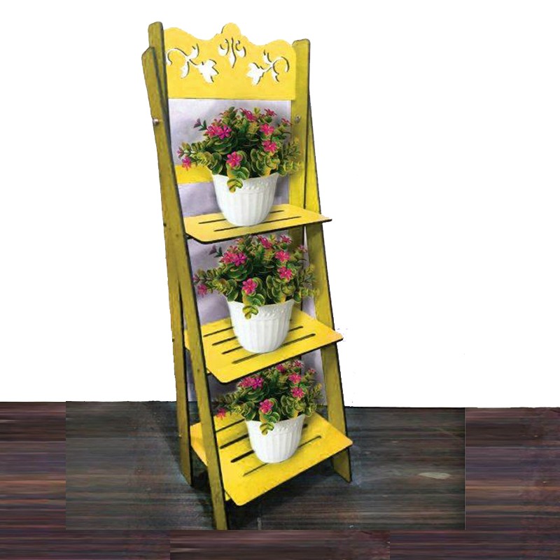 استند گلدان ۳ طبقه پله ای تاجدار جی اچ استور