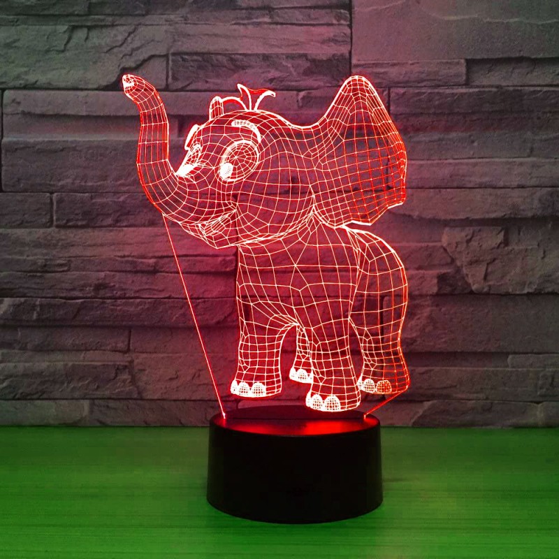 چراغ خواب کودک سه بعدی طرح فیل