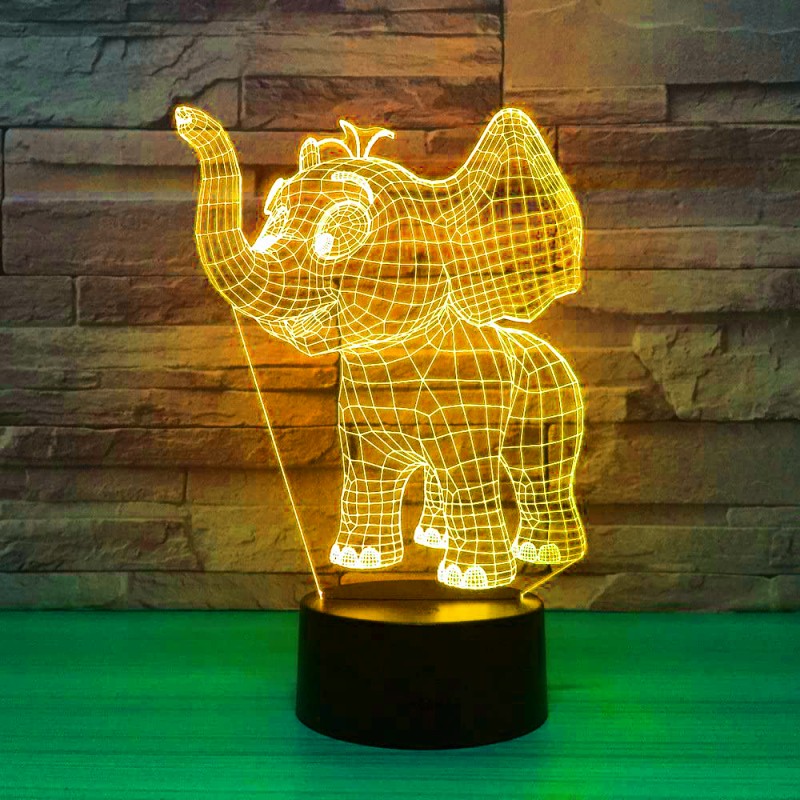 چراغ خواب کودک سه بعدی طرح فیل