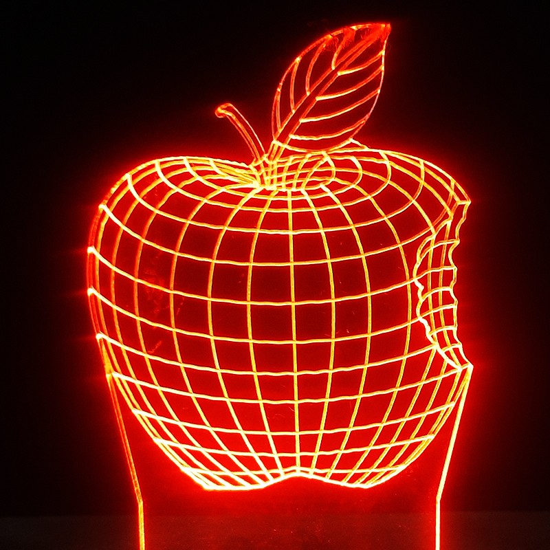 چراغ خواب سه بعدی طرح سیب اپل