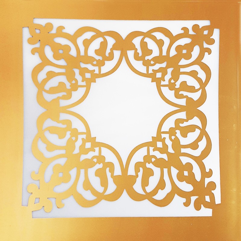 تایل سقفی 60x60 مولتی استایل طلایی آینه ای همراه طلق سفید کد T005