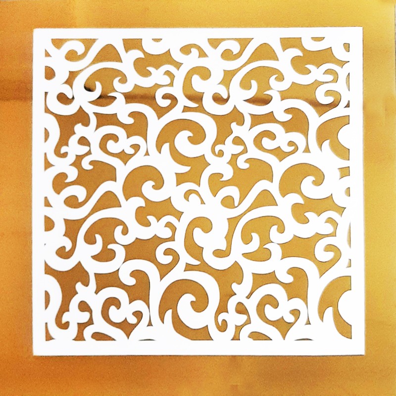 تایل سقفی 60x60 مولتی استایل طلایی آینه ای همراه طلق سفید کد T008