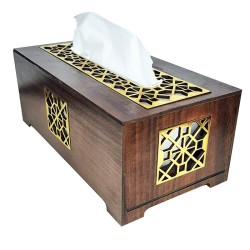 جا دستمال کاغذی طلایی طرح سنتی جی اچ استور