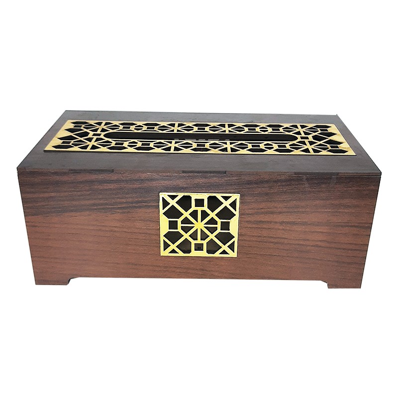 جا دستمال کاغذی طلایی طرح سنتی جی اچ استور