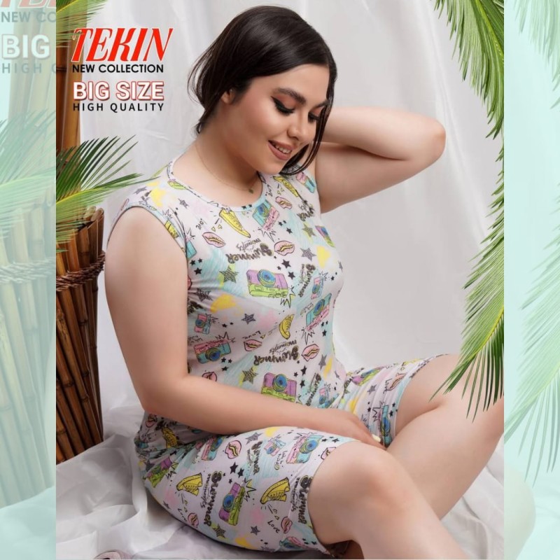 خاص ترین و جدیدترین ست تاپ شلوارک با تنوع بالا در طرح بهاره کیفیت عالی گیاهی