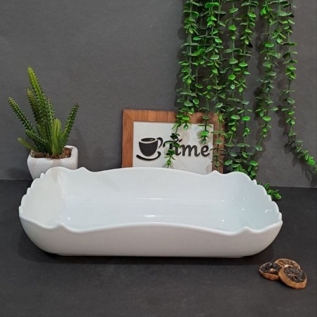 تابه مستطیل موج بزرگ چینی لمون